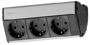 EVOline Dock DESK (3  эл. роз.), кабель 2,5м, разборная вилка, 2 крепления в компл.