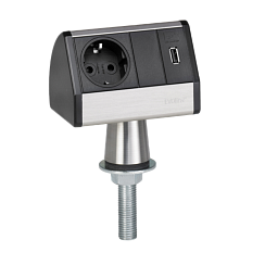 EVOline T-Dock (1  эл. роз.+ USB Charger), вывод провода через крепление