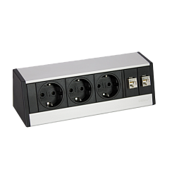 EVOline R-Dock (3  эл. роз. + 2* RJ45), кабель 3 м, вывод провода снизу