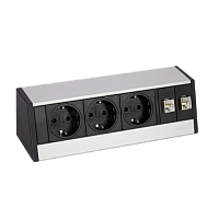 EVOline R-Dock (3  эл. роз. + 2* RJ45), кабель 3 м, вывод провода снизу