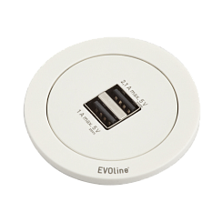 EVOline One  (2 *USB Charger type A 5V/ 2,1 A max), кабель 3 м