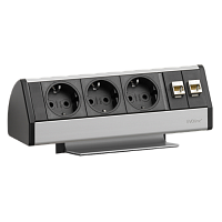 EVOline Dock DESK (3  эл. роз. + 2* RJ45), кабель 3 м, вывод провода снизу