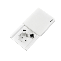 Square 80 без QI (1*VDE + USB Charger + 1RJ45 вытаск.),  кабель 3 м