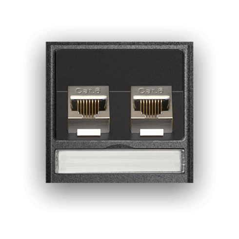 Двойной модуль RJ45 CAT6, экранированный
