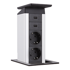 EVOline  PortPush (2 эл.роз + 2  USB Charger), кабель 3 м