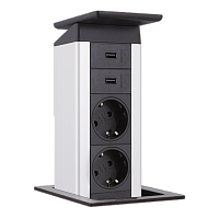 EVOline  PortPush (2 эл.роз + 2  USB Charger), кабель 3 м
