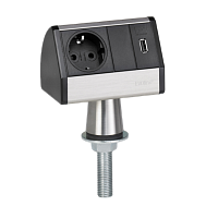 EVOline T-Dock (1  эл. роз.+ USB Charger), вывод провода через крепление