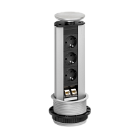 EVOline  Port (3 эл.роз. + 2* RJ45) кабель 3м