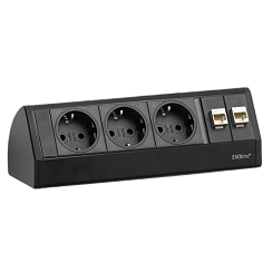 EVOline Dock DESK (3  эл. роз. + 2* RJ45), кабель 3 м, вывод провода снизу