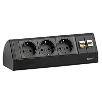 EVOline Dock DESK (3  эл. роз. + 2* RJ45), кабель 3 м, вывод провода снизу