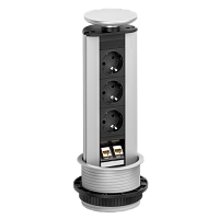 EVOline  Port (3 эл.роз. + 2* RJ45) кабель 3м