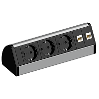 EVOline Dock DESK (3  эл. роз. + 2* RJ45), кабель 3 м, вывод провода снизу