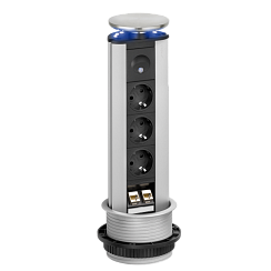 EVOline  Port (3 эл.роз. + 2* RJ45) кабель 3м,с ночной подсветкой