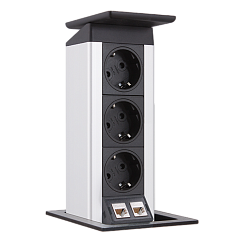 EVOline  PortPush (3 эл.роз + 2 RJ45 Cat 6), кабель 3 м