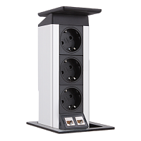 EVOline  PortPush (3 эл.роз + 2 RJ45 Cat 6), кабель 3 м