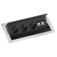 EVOline  FlipTop Push Data (3 эл. роз. + 2 RJ45 Cat.6), кабель 3м