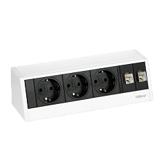 EVOline R-Dock (3  эл. роз. + 2* RJ45), кабель 3 м, вывод провода снизу