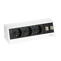 EVOline R-Dock (3  эл. роз. + 2* RJ45), кабель 3 м, вывод провода снизу