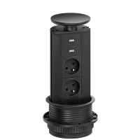 EVOline  Port (2 эл.роз. + 2* USB Charger) кабель 3м