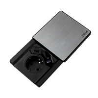 Square 80 без QI (1*VDE + USB Charger + 1RJ45 вытаск.),  кабель 3 м
