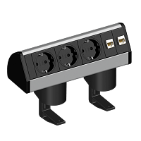 EVOline Dock DESK (3  эл. роз. + 2* RJ45), кабель 3 м, вывод провода снизу