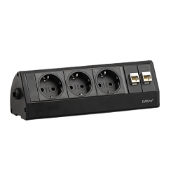 EVOline Dock DESK (3  эл. роз. + 2* RJ45), кабель 3 м, вывод провода сбоку