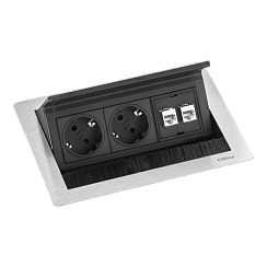 EVOline  FlipTop Push Data (2 эл. роз. + 2 RJ45 Cat.6), кабель 3м