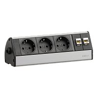 EVOline Dock DESK (3  эл. роз. + 2* RJ45), кабель 3 м, вывод провода сбоку