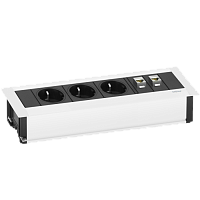 EVOline Frame Dock (3 эл. роз + 2 RJ45 Cat.6), кабель 3м с вилкой, вывод провода снизу